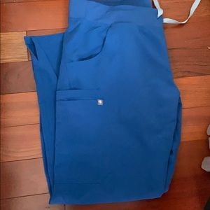 Large Petite Royal Blue Figs Scrub Pants